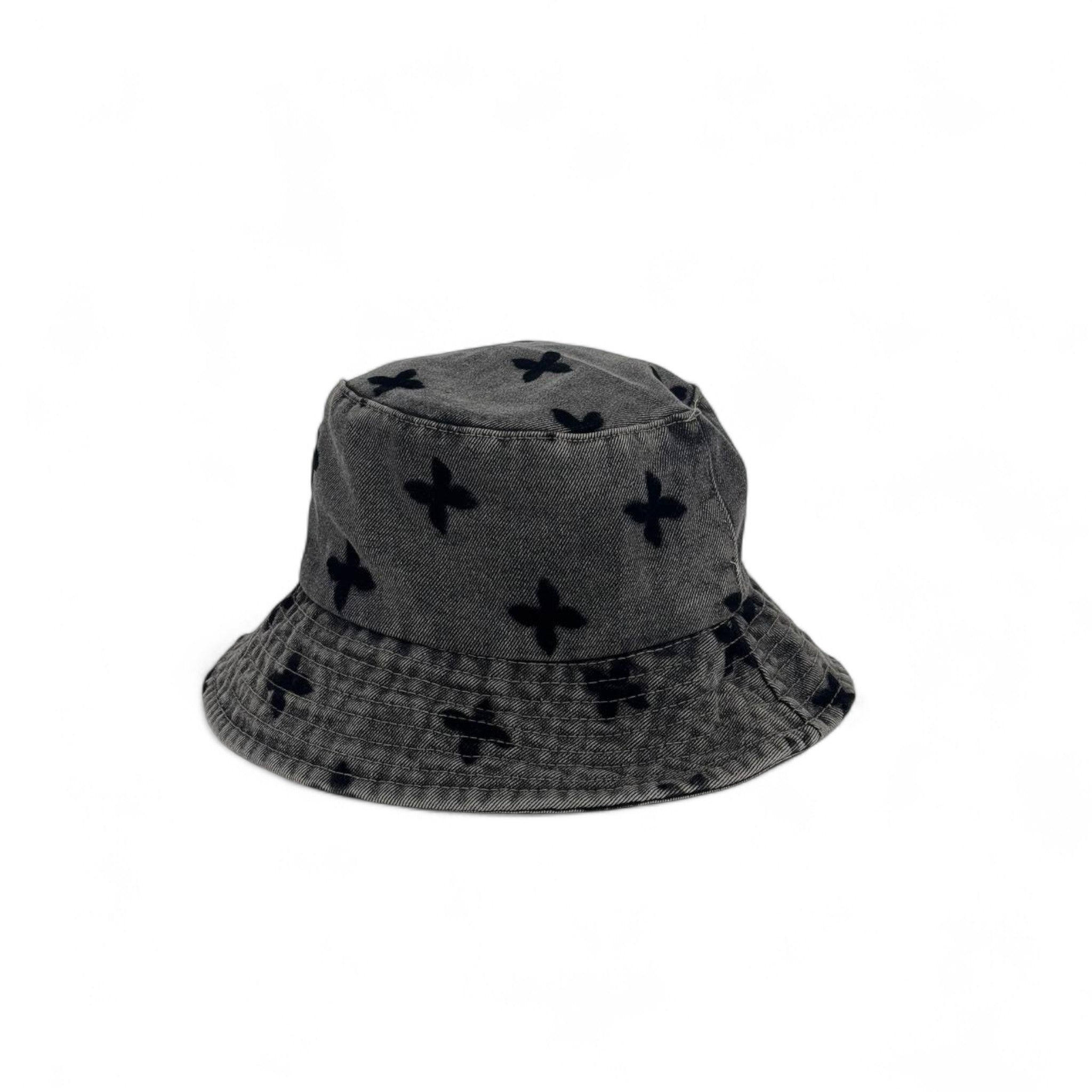 ⚫ Chrome Hearts Grey Cross Patch Bucket Hat – Luxury Streetwear