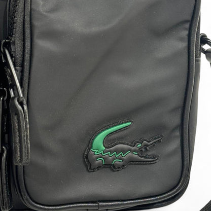 🖤 Lacoste Black Crossbody Bag with Green Logo – Unisex Sporty Style