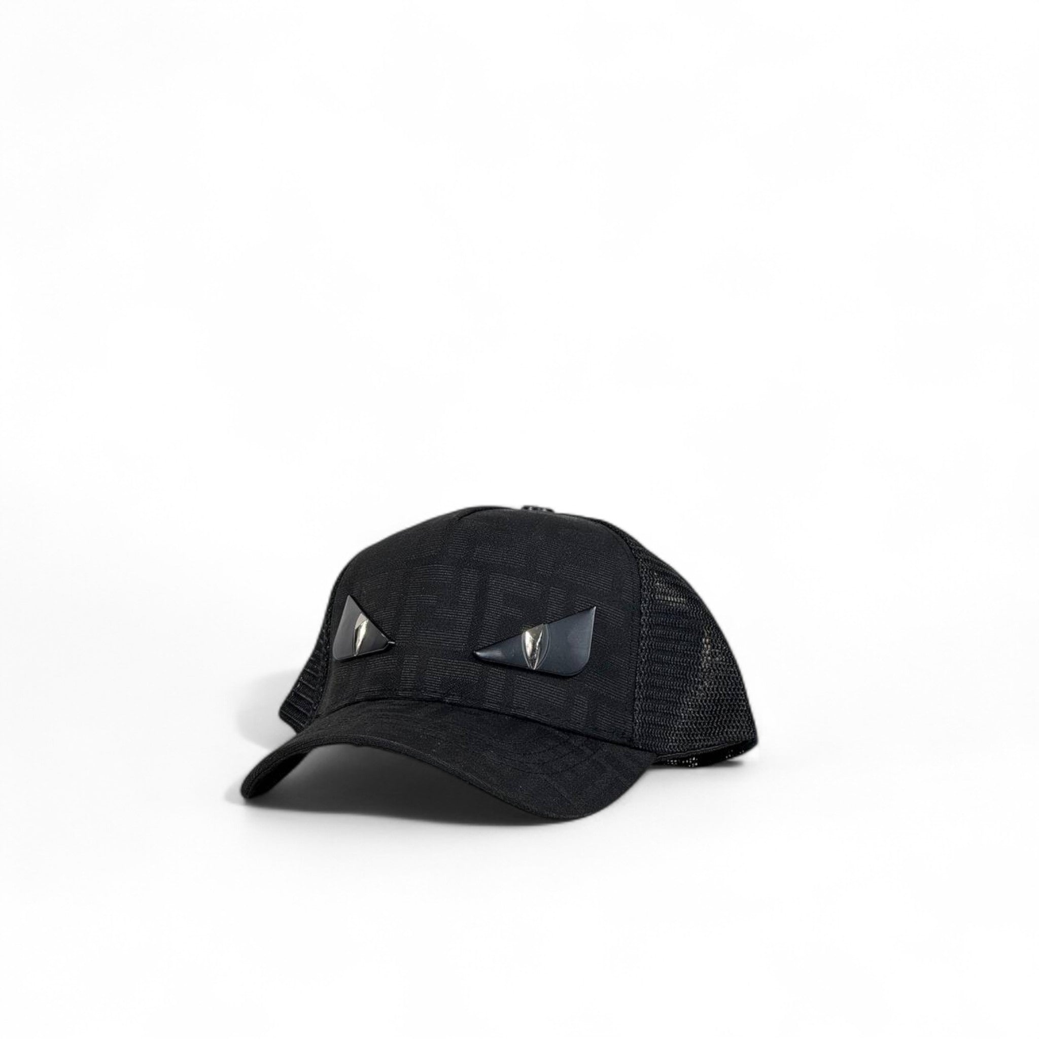Fendi Monster Eyes Mesh Cap 🧢 – Black FF Monogram Streetwear