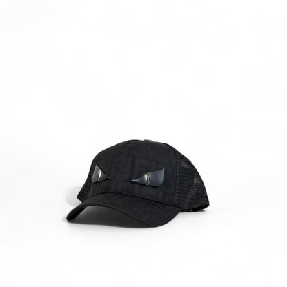 Fendi Monster Eyes Mesh Cap 🧢 – Black FF Monogram Streetwear