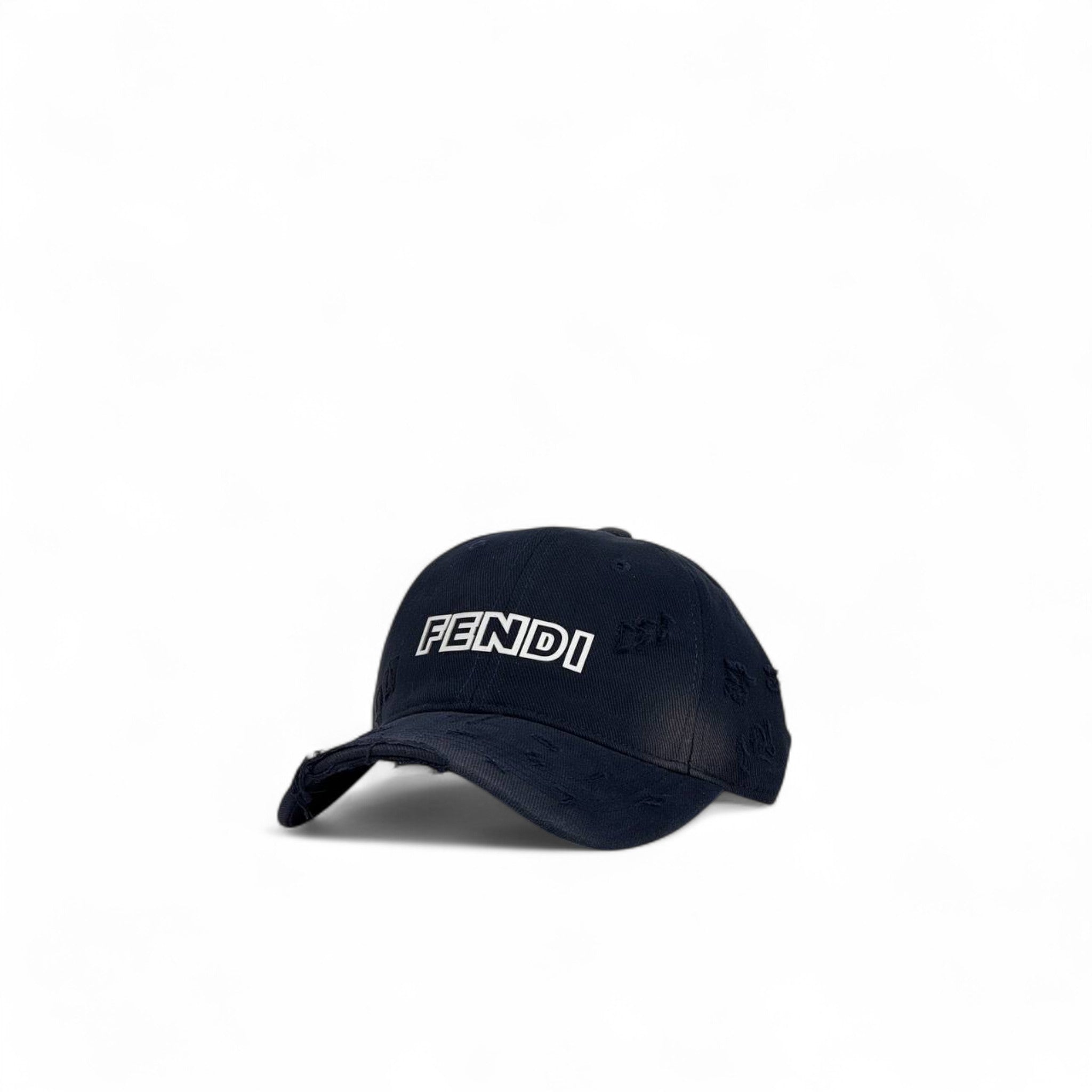 Fendi Logo Embroidered Baseball Cap 🧢 – navy Luxury Streetwear
