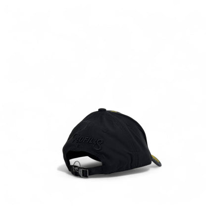 Redfills Paris Racing Stripe Baseball Cap 🧢 – Black with Yellow & Silver Accents