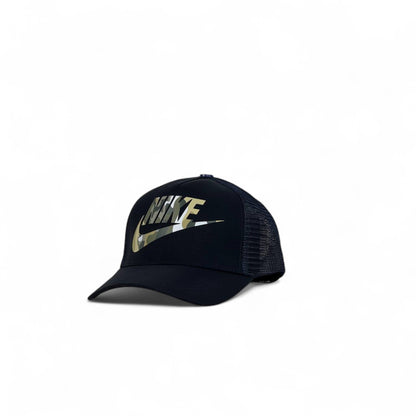 Nike Style Camo Logo Black Mesh Trucker Cap 🖤 | Sporty Streetwear