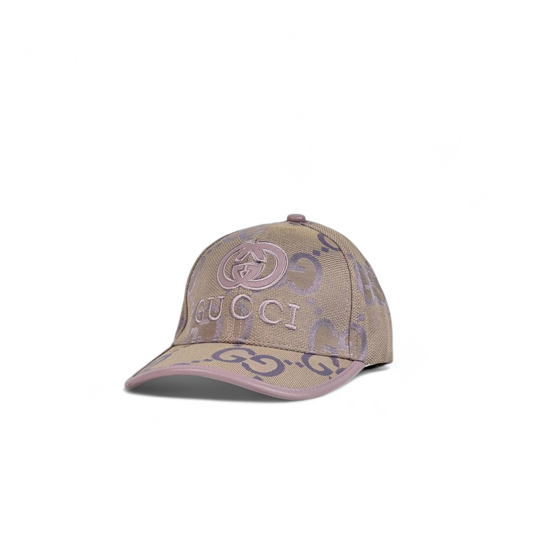 Gucci Style Beige & Pink Monogram Baseball Cap 🩷 | Luxury Streetwear