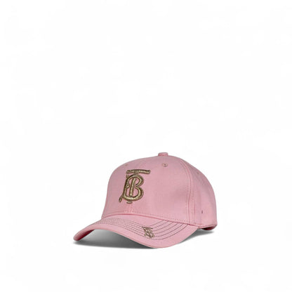 Burberry Style Pink Baseball Cap 🎀 | Gold Monogram TB Embroidery