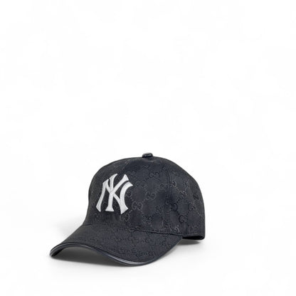 Gucci x NY Yankees Style Black Monogram Cap ⚫ | Luxury Streetwear Baseball Hat