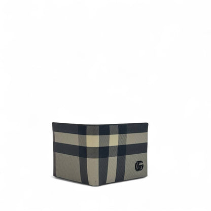 🖤 Gucci Checkered Canvas Bifold Wallet – Luxury Plaid Design