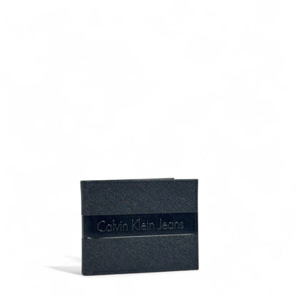 🖤 Calvin Klein Jeans Black Leather Bifold Wallet – Minimalist Logo Design