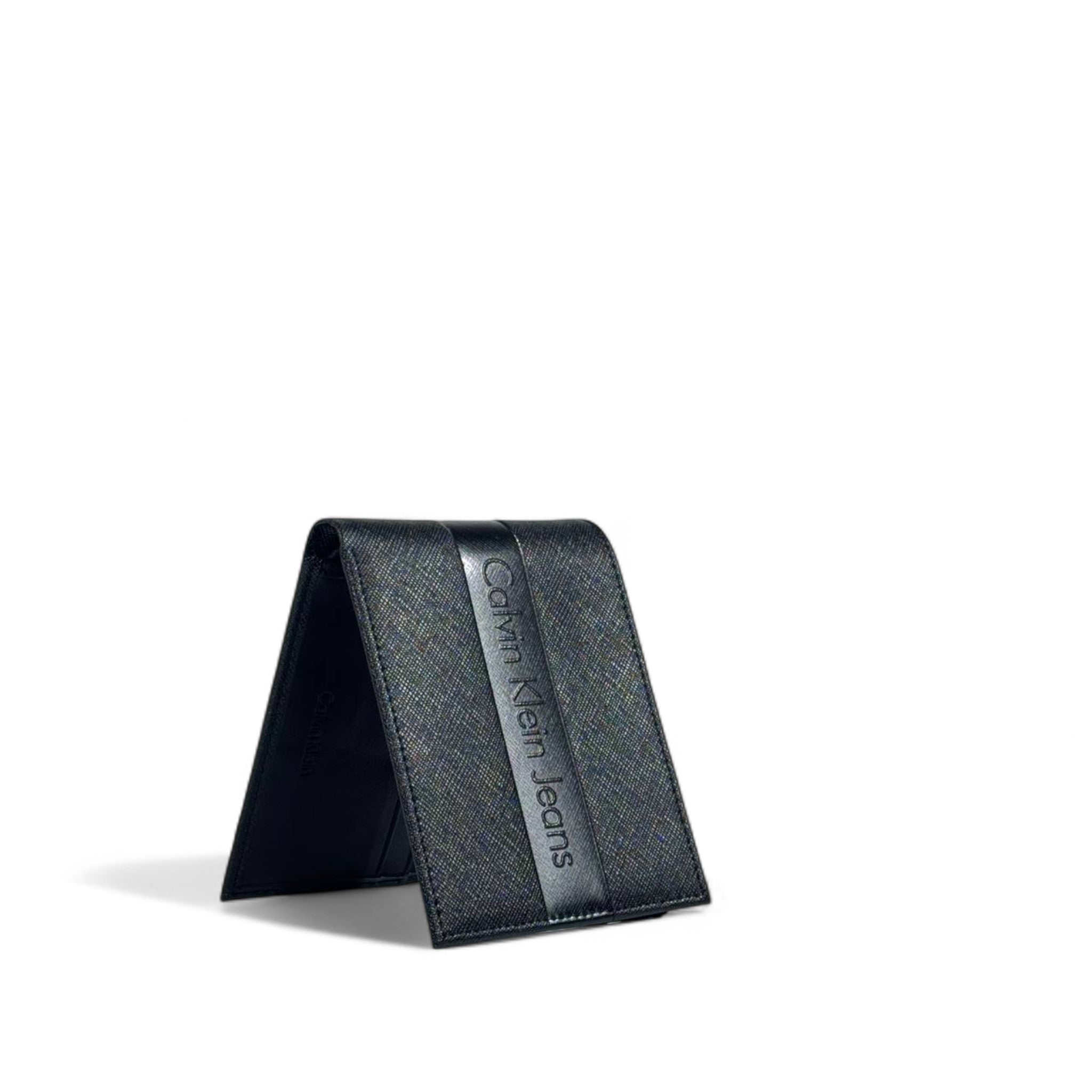 🖤 Calvin Klein Jeans Black Leather Bifold Wallet – Minimalist Logo Design