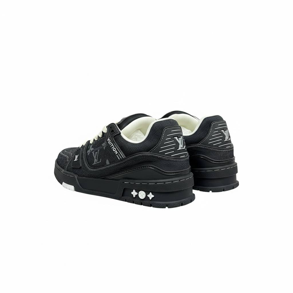 Louis Vuitton Black Denim Monogram Sneakers 🖤✨ | Luxury Street Icon 👟🔥
