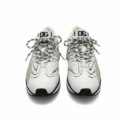 Dolce & Gabbana White Graphic Sneakers 🤍✍️🔥 | Luxury Statement Runner 👟✨