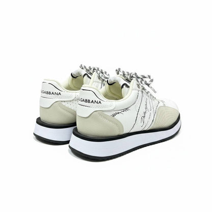 Dolce & Gabbana White Graphic Sneakers 🤍✍️🔥 | Luxury Statement Runner 👟✨