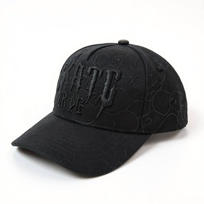 El Barbas “Skull Drop” Black Cap – Full Embossed Edition 🖤🔥