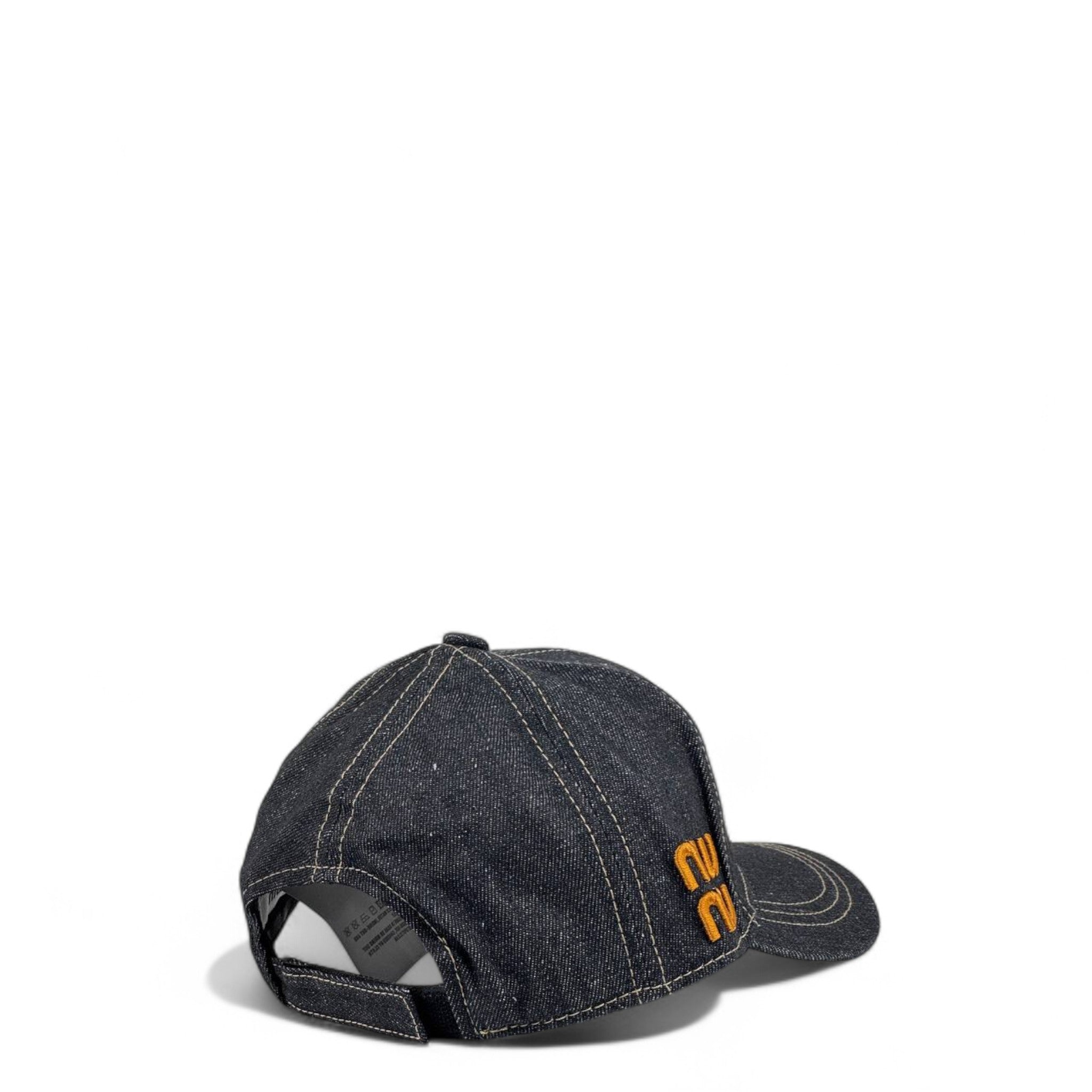 🧢 Miu Miu Denim Logo Cap | Black Denim Luxury Baseball Hat