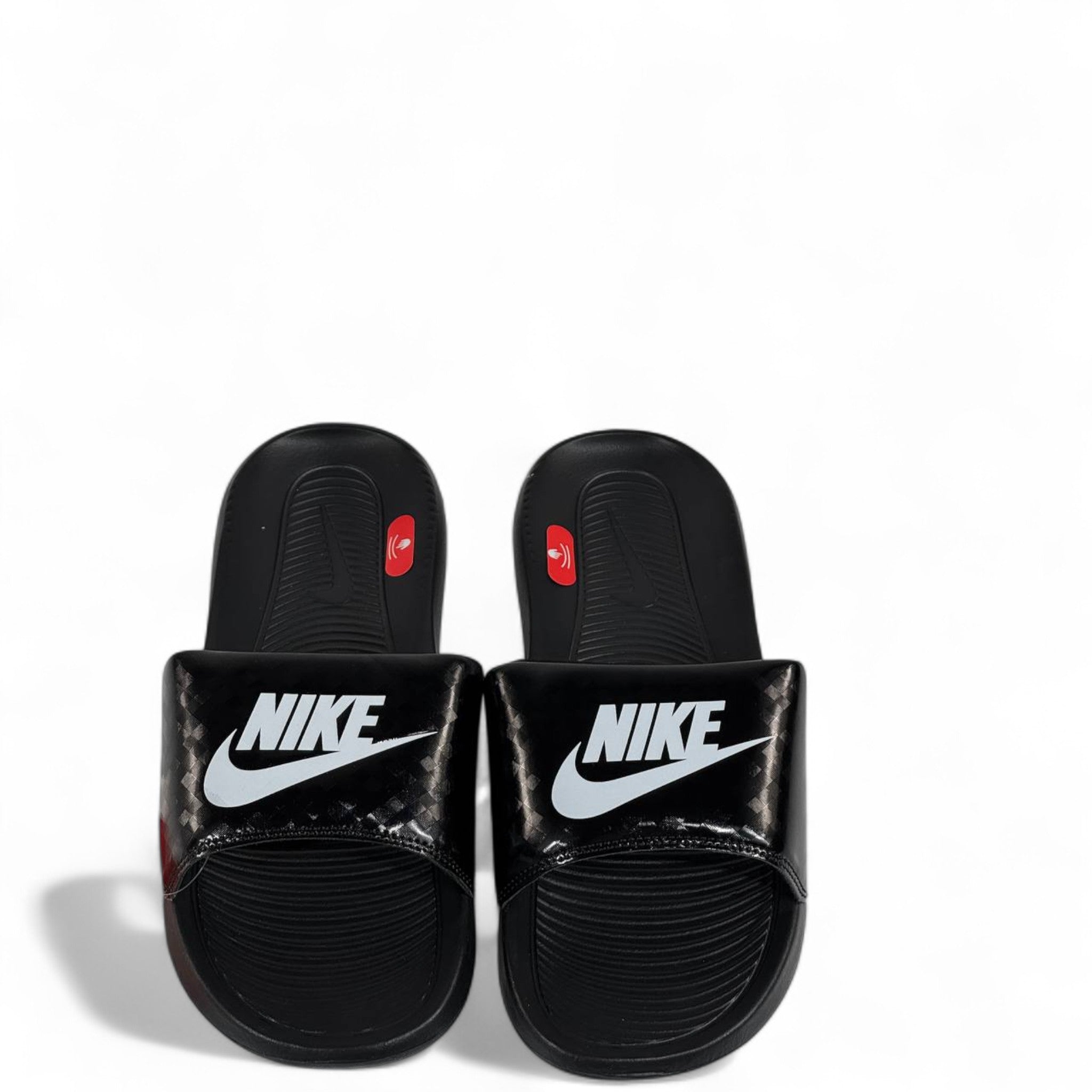⚫ Nike Carbon Fiber Strap Slides – Black Comfort Slippers with White Swoosh ✔️