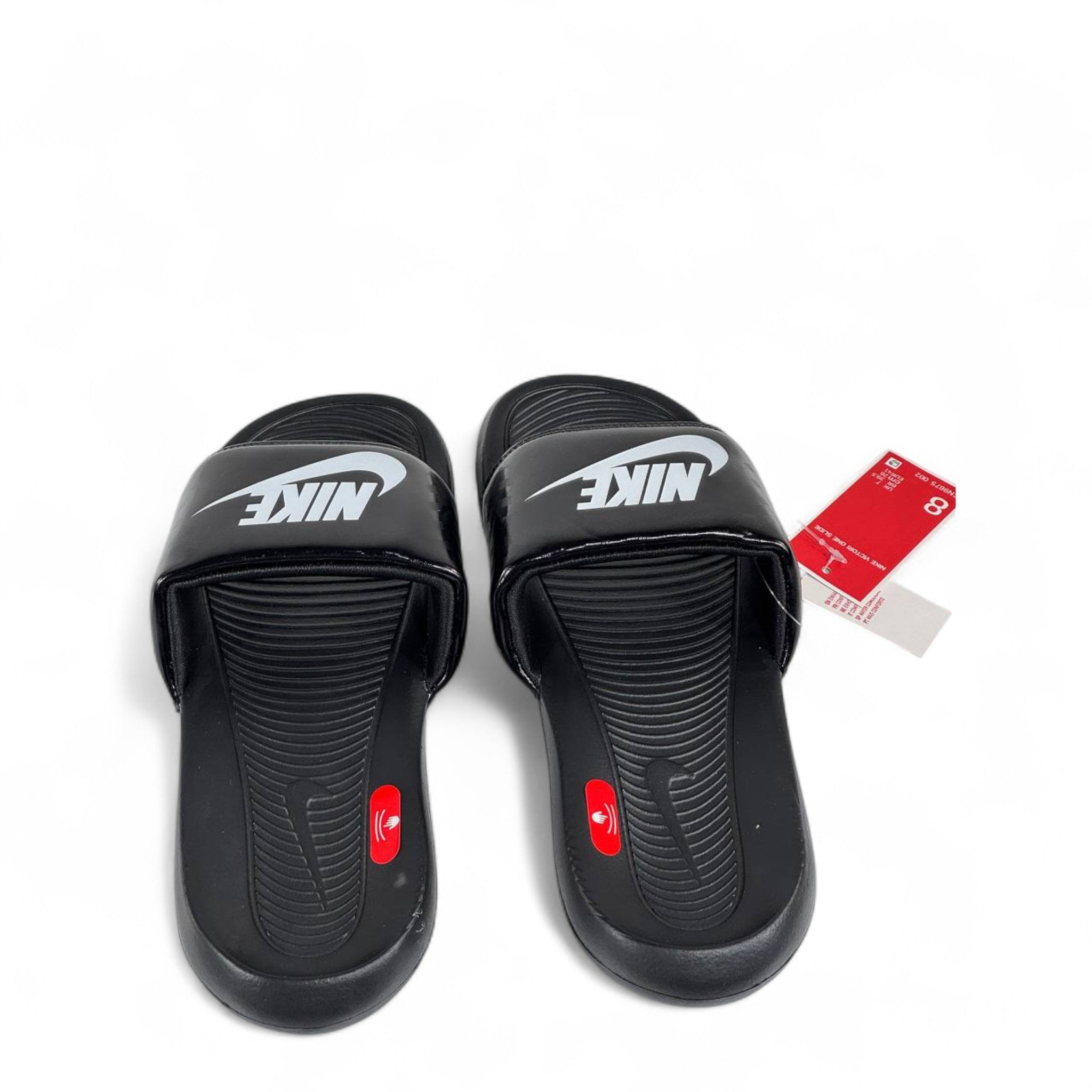 ⚫ Nike Carbon Fiber Strap Slides – Black Comfort Slippers with White Swoosh ✔️