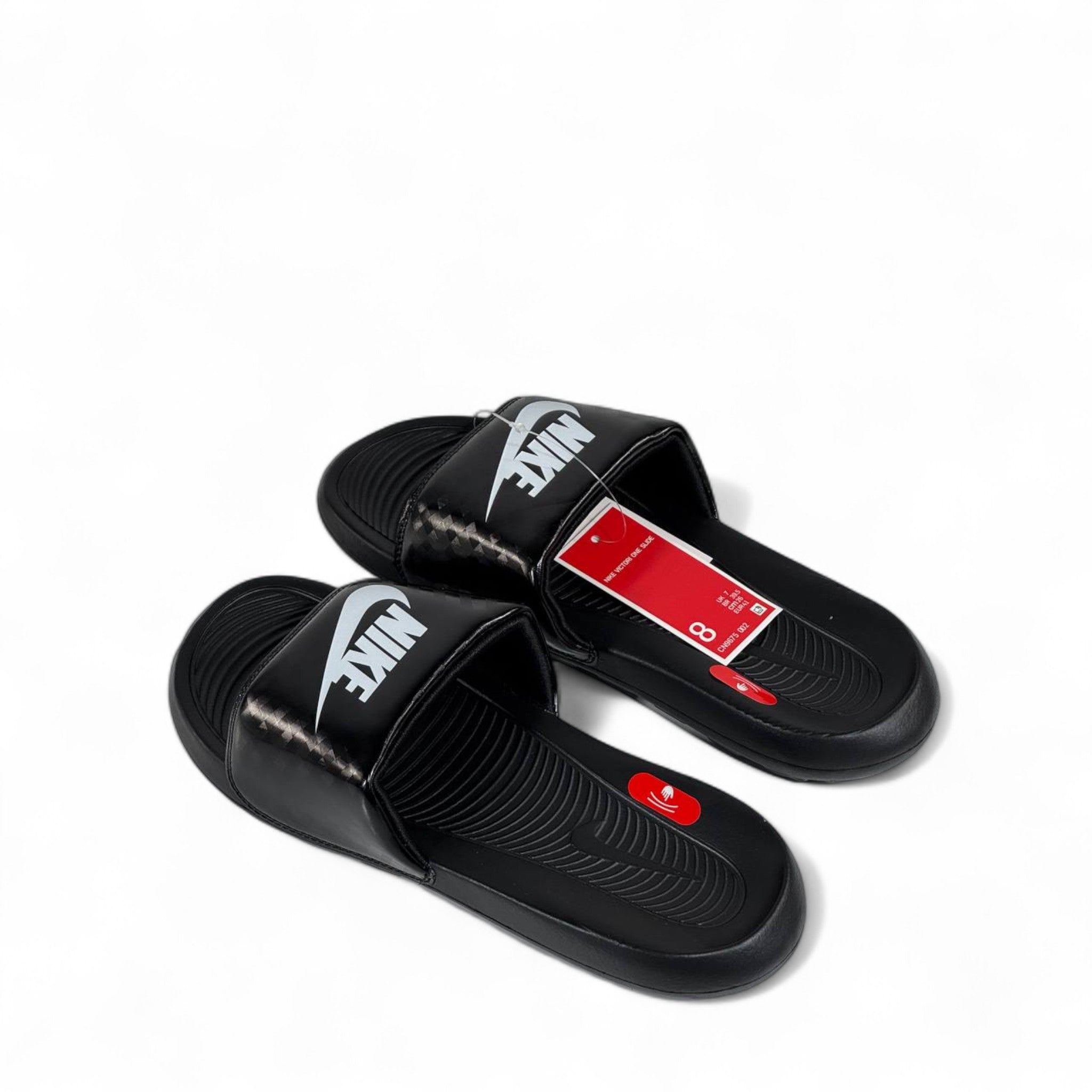 ⚫ Nike Carbon Fiber Strap Slides – Black Comfort Slippers with White Swoosh ✔️
