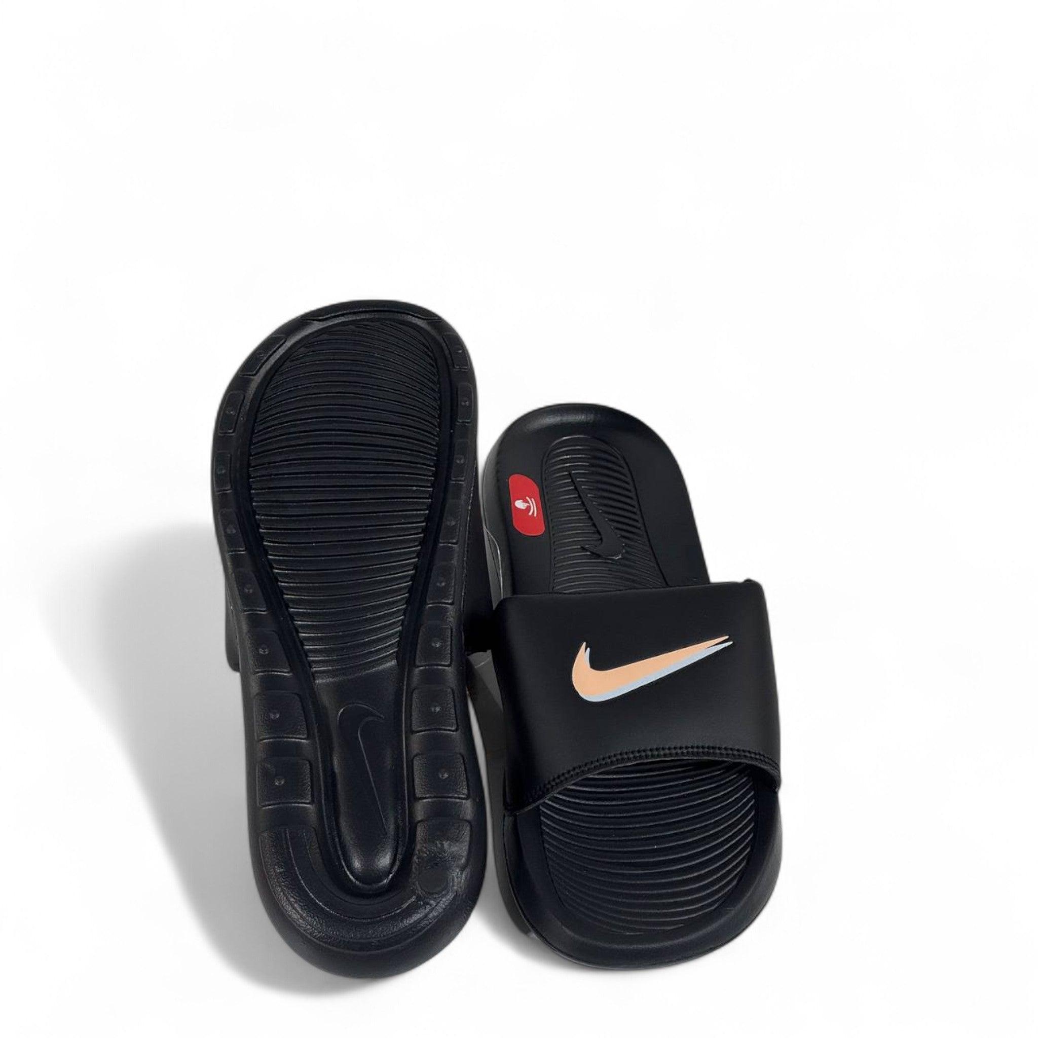 ✨ Nike Black Slides with Golden Swoosh – Premium Comfort Slippers 🖤💛