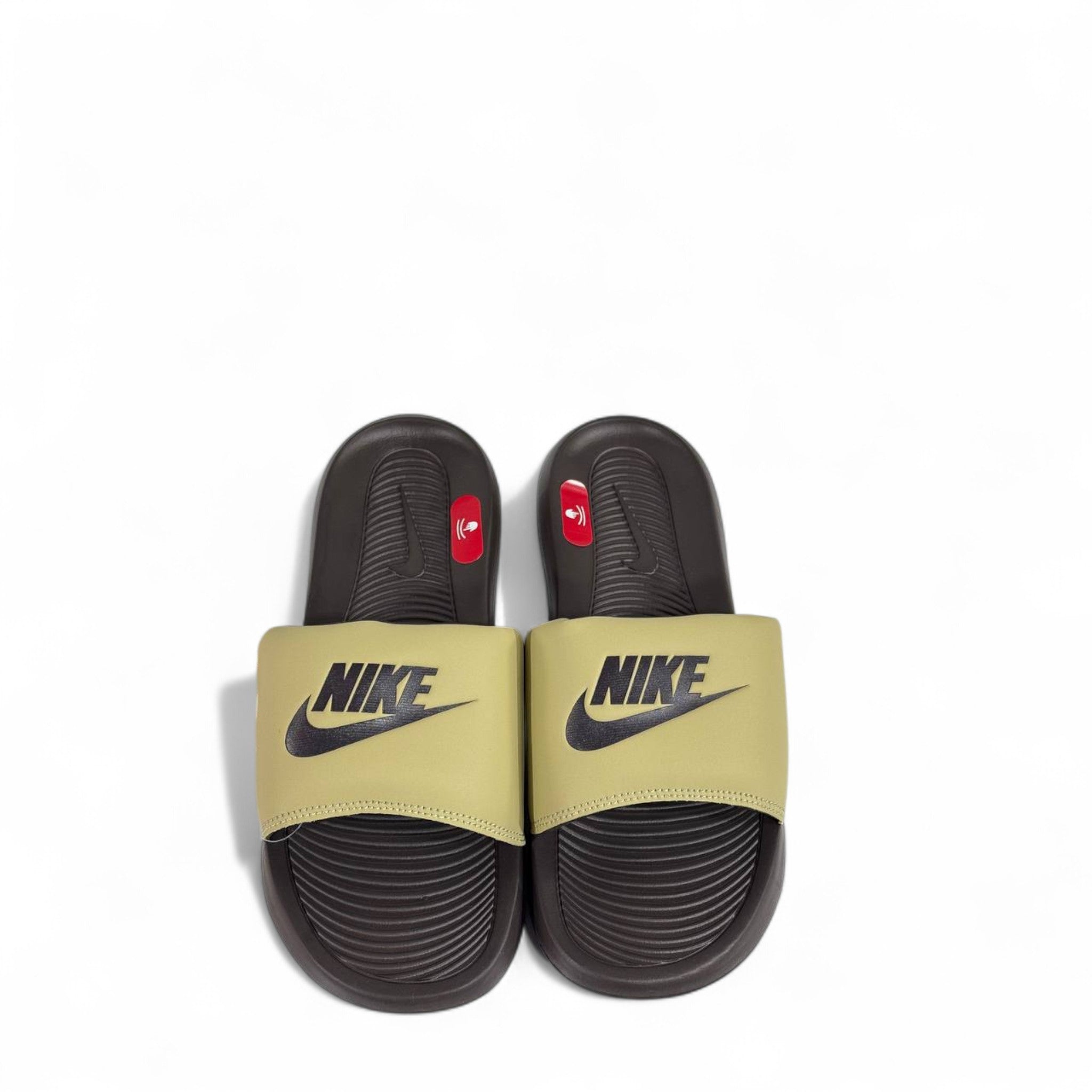 🤎 Nike Olive & Brown Slides – Classic Comfort Slippers with Black Swoosh ✔️