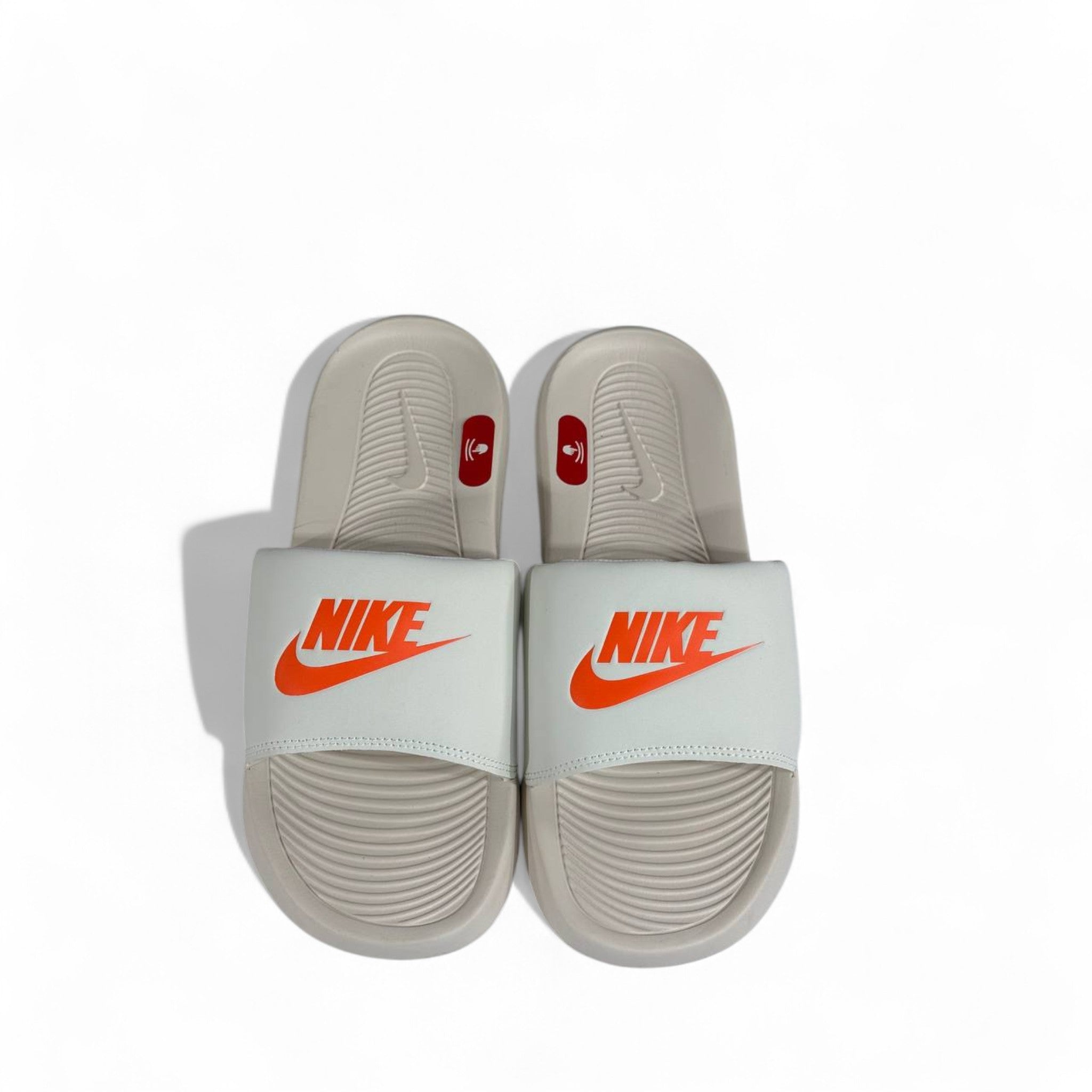 🟠 Nike white Slides with Orange Swoosh – Bold Summer Comfort ☀️