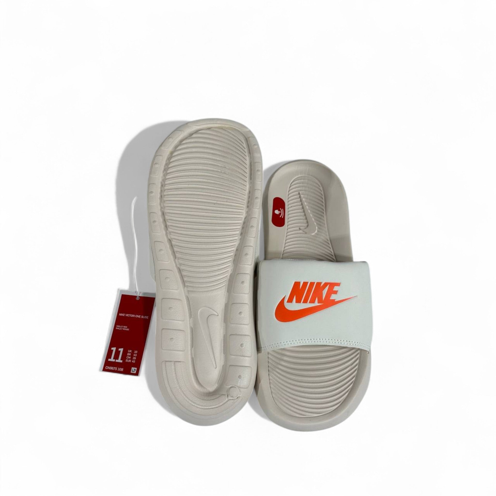 🟠 Nike white Slides with Orange Swoosh – Bold Summer Comfort ☀️