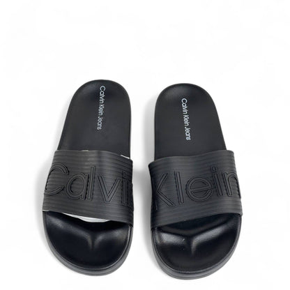 Calvin Klein Jeans Triple Black Slides – Minimalist Comfort & Modern Style