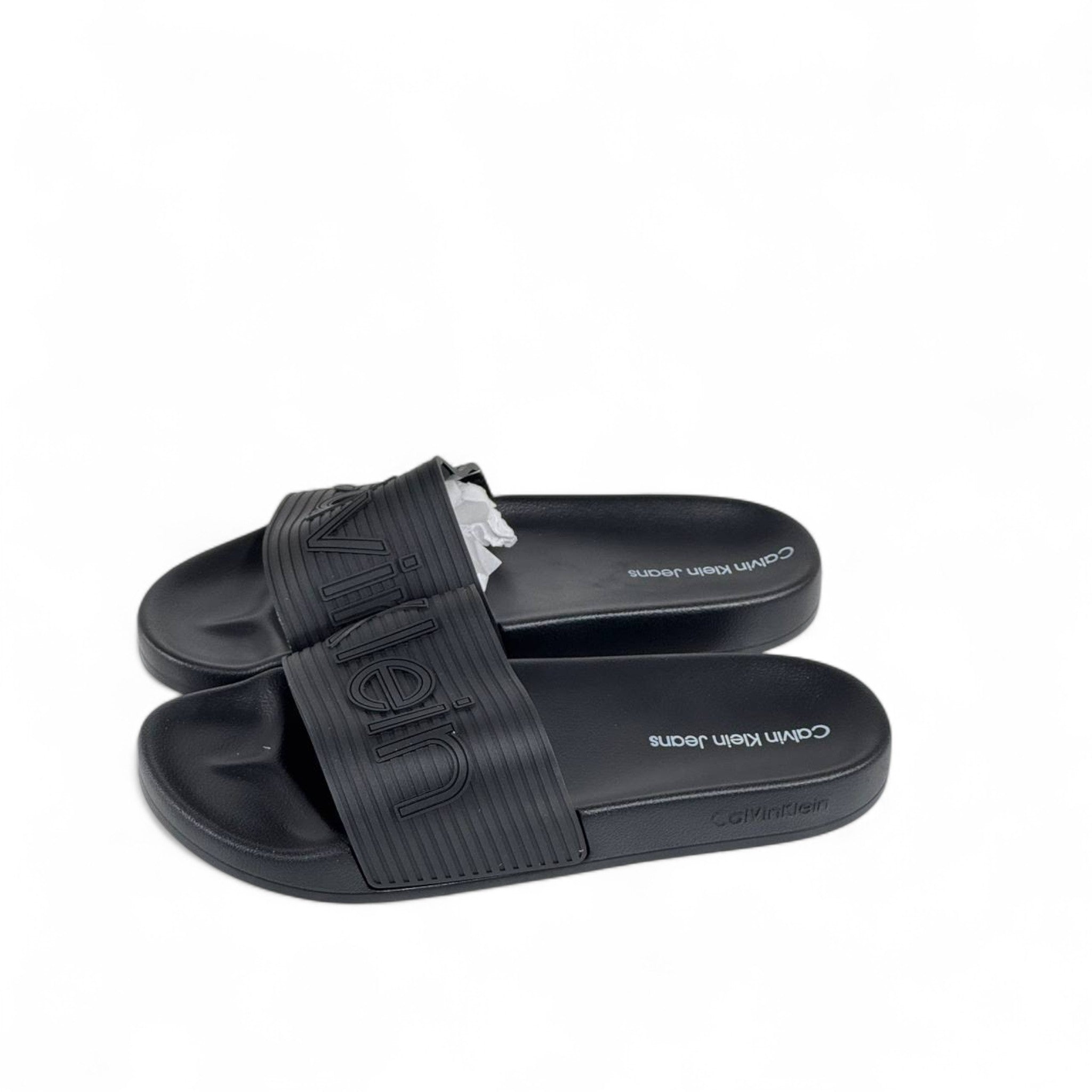 Calvin Klein Jeans Triple Black Slides – Minimalist Comfort & Modern Style