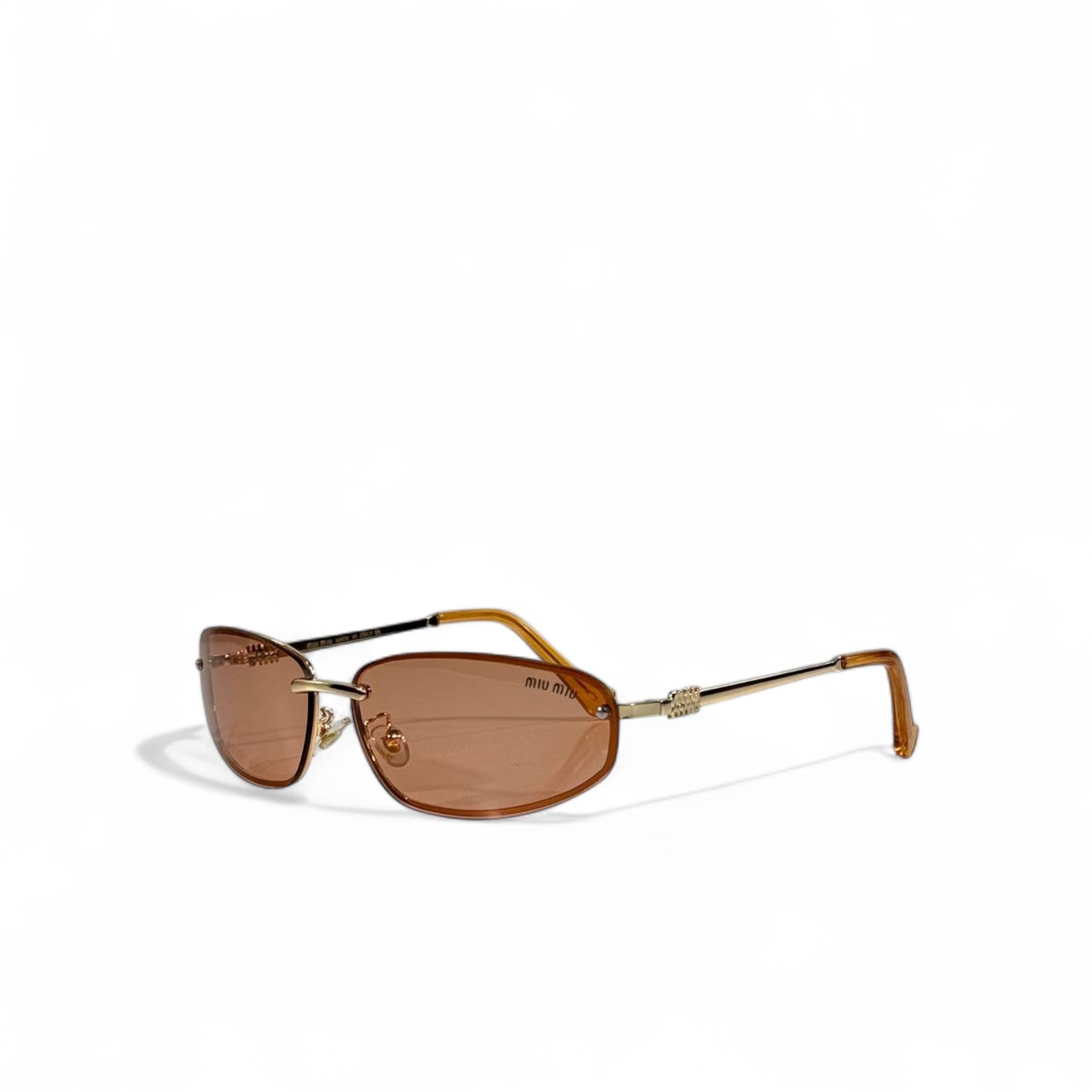 🕶️ Miu Miu Brown Rimless Sunglasses – Chic Luxury Eyewear ☕✨ | Women’s Designer Shades