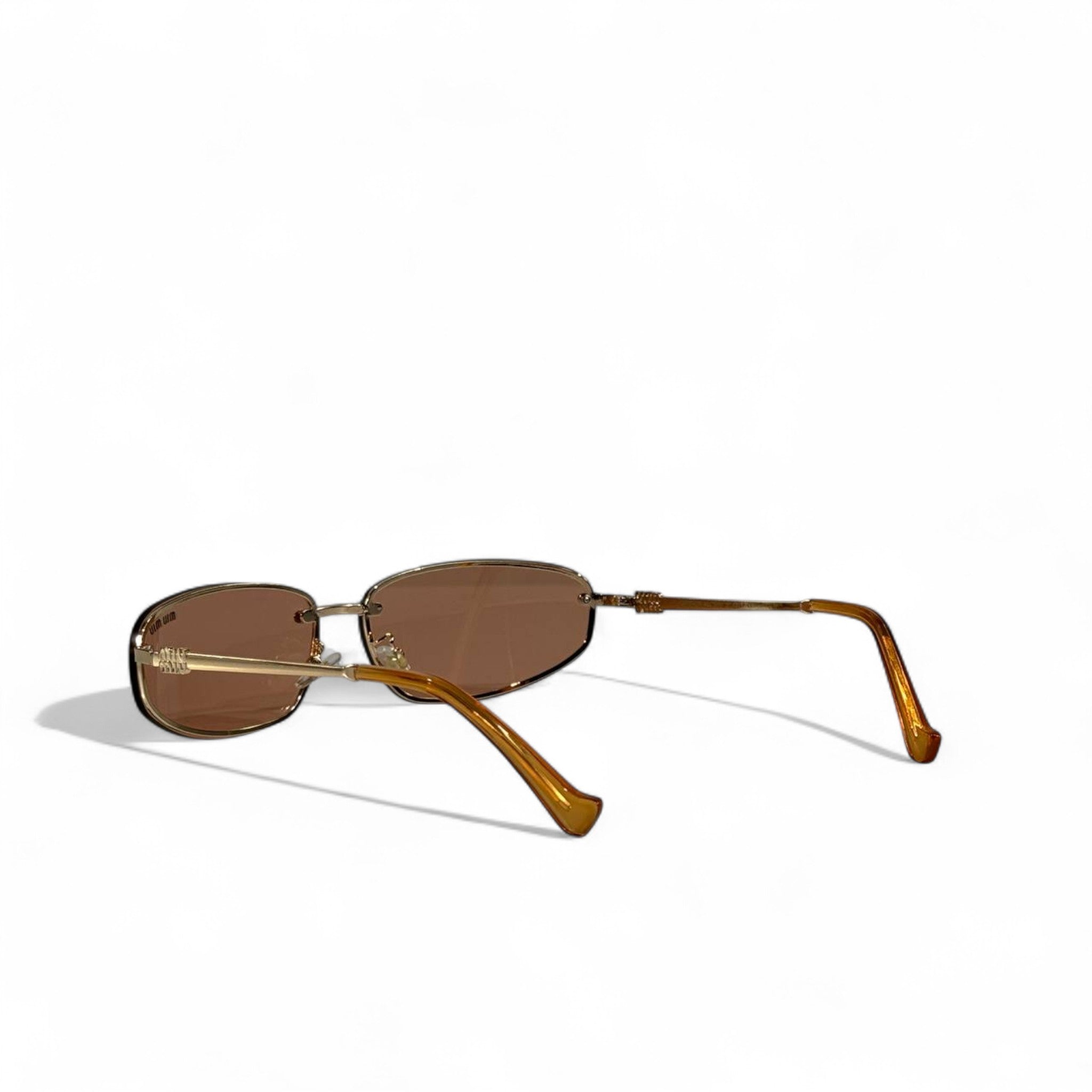 🕶️ Miu Miu Brown Rimless Sunglasses – Chic Luxury Eyewear ☕✨ | Women’s Designer Shades