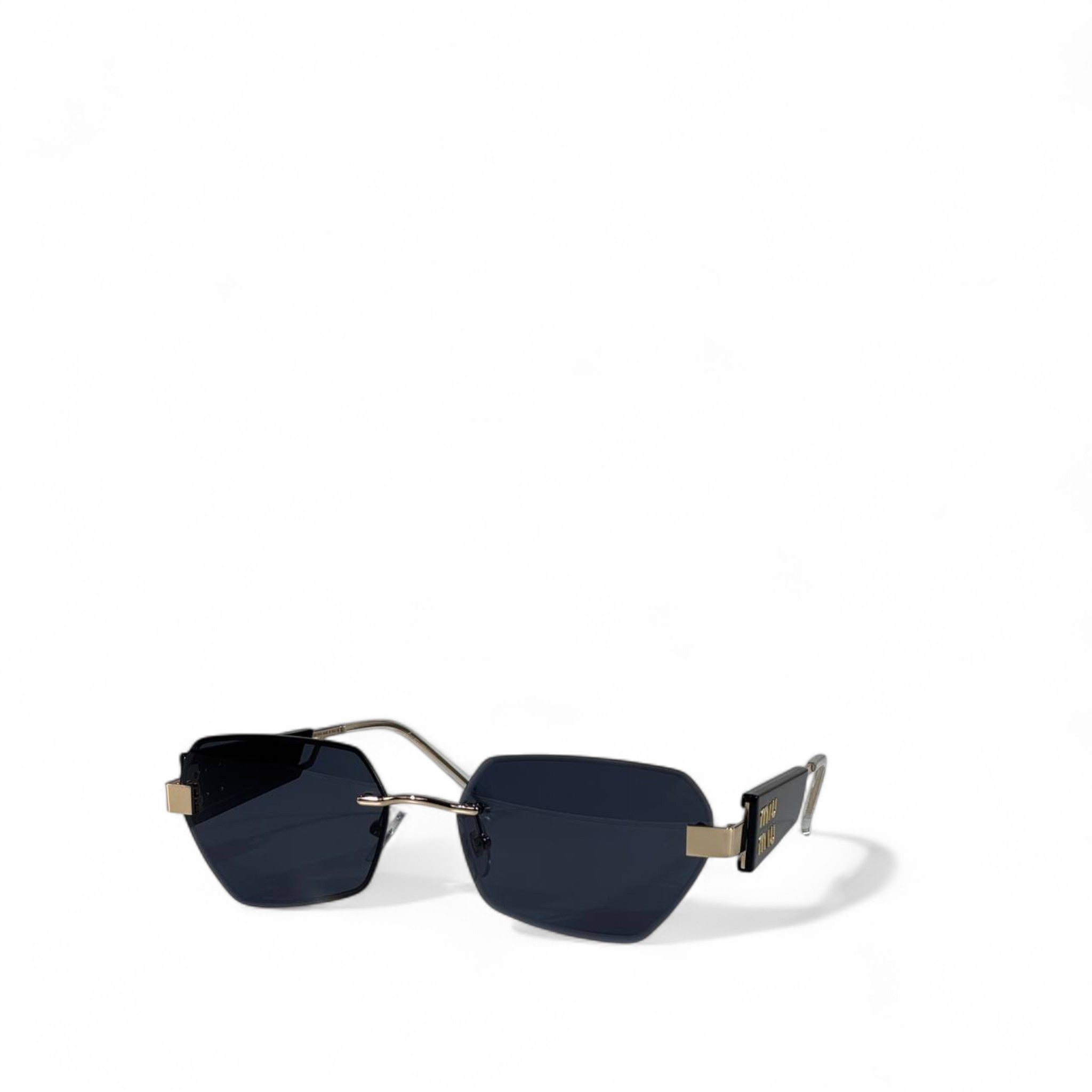 ✨ Miu Miu Geometric Sunglasses – Black & Silver