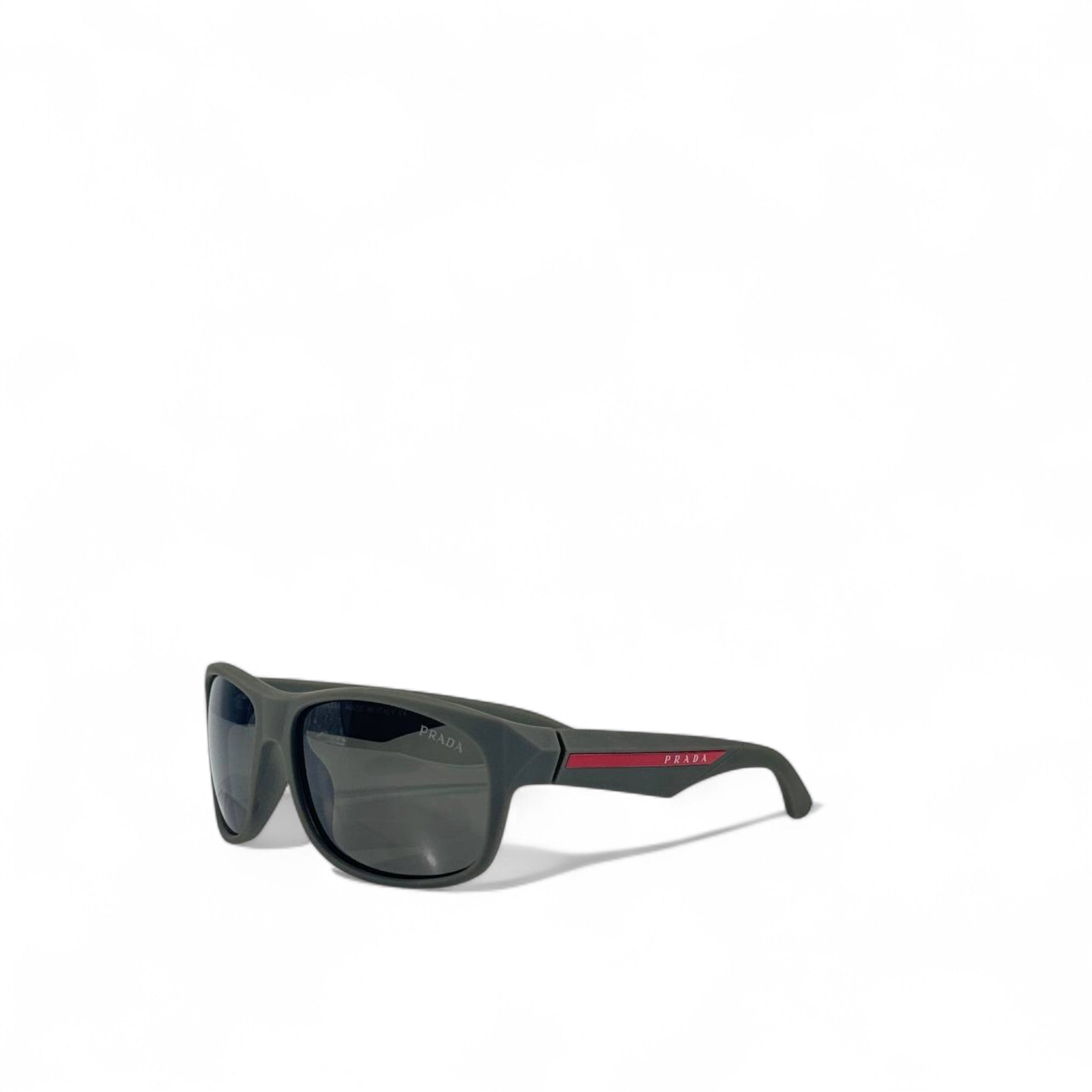 🕶 Prada Linea Rossa Sport Sunglasses – dark olive & Red Stripe Edition