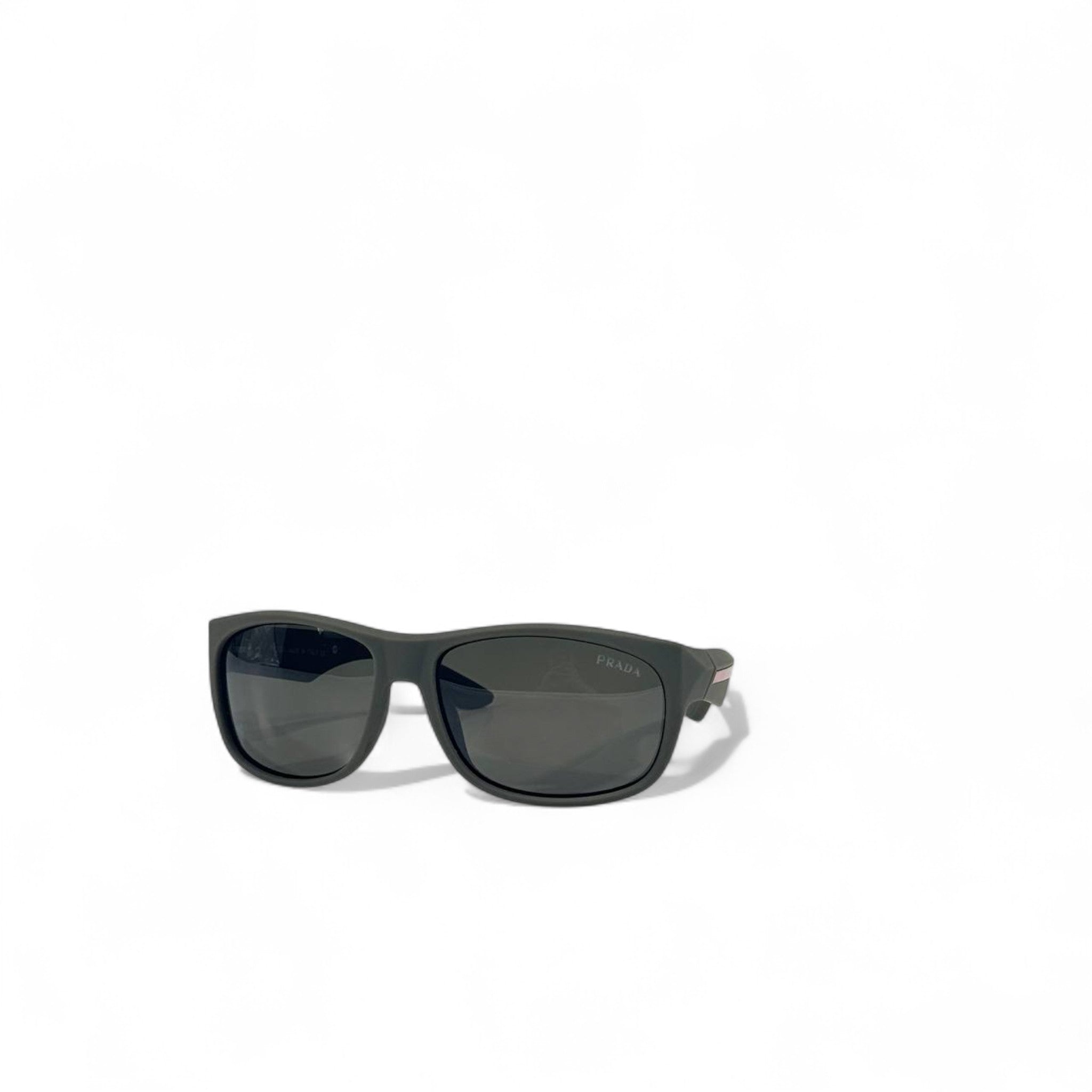 🕶 Prada Linea Rossa Sport Sunglasses – dark olive & Red Stripe Edition
