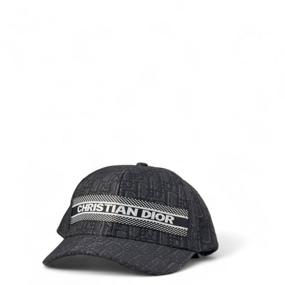 Christian Dior Oblique Black Logo Cap – Embroidered Band Edition