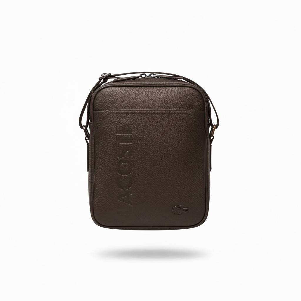 Lacoste Premium Brown Crossbody Bag 🐊🤎 | Elegant Everyday Messenger