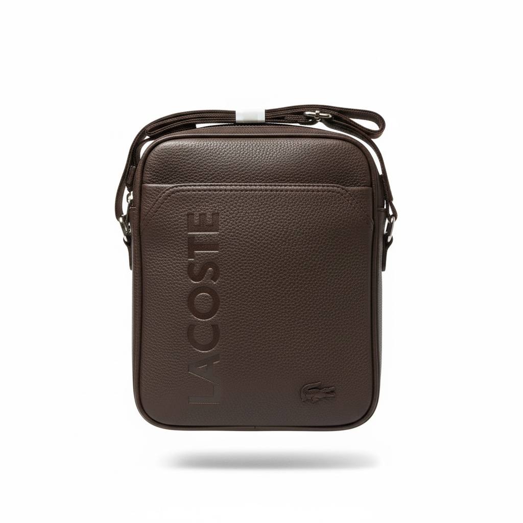 Lacoste Premium Brown Crossbody Bag 🐊🤎 | Elegant Everyday Messenger