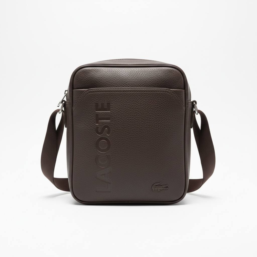 Lacoste Premium Brown Crossbody Bag 🐊🤎 | Elegant Everyday Messenger