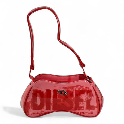 DIESEL Glossy Red Y2K Shoulder Bag 🔥❤️ | Bold Iconic Logo Statement Piece