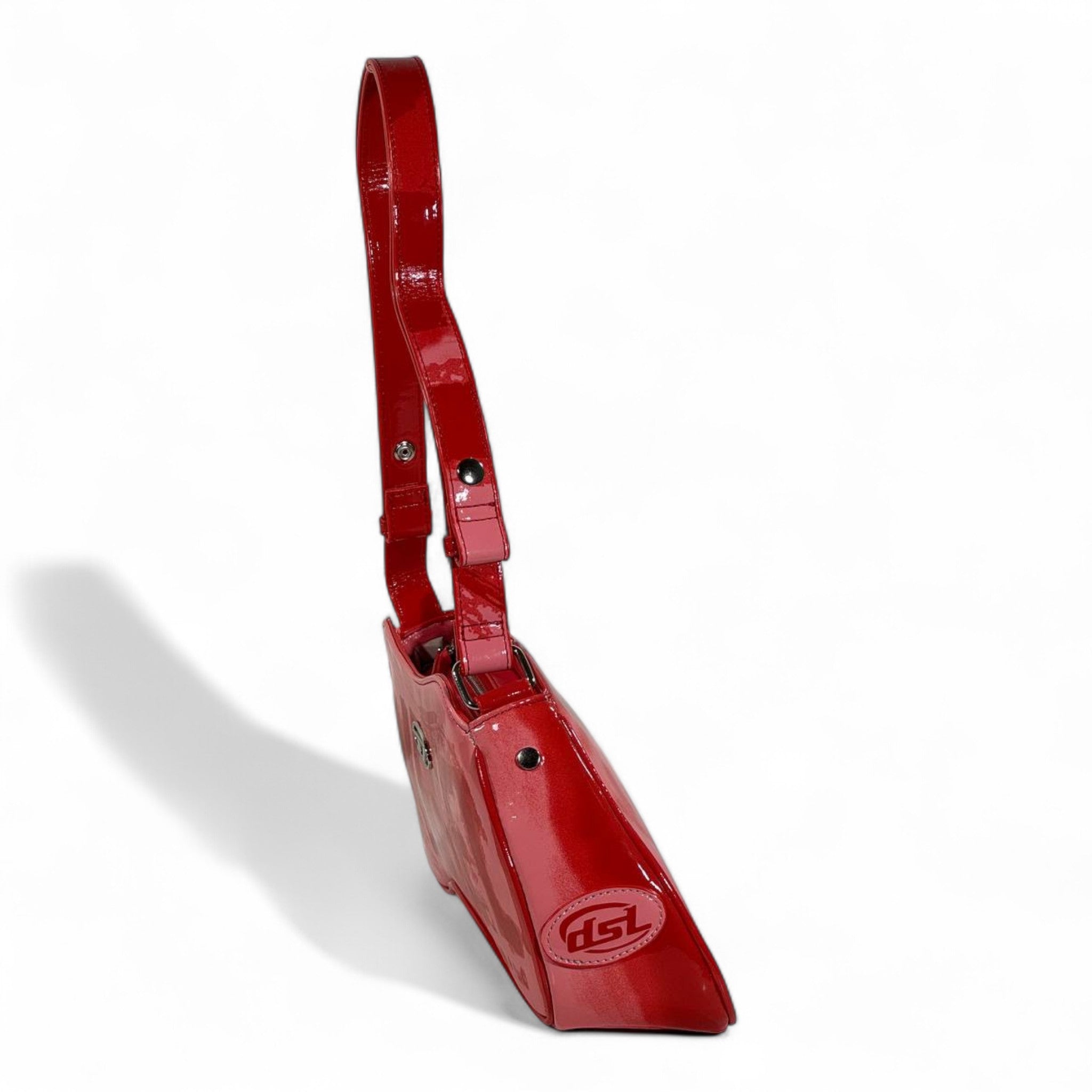 DIESEL Glossy Red Y2K Shoulder Bag 🔥❤️ | Bold Iconic Logo Statement Piece