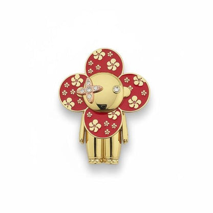 Louis Vuitton Vivienne Red Blossom Pendant 🌺✨ | Gold Collector Charm