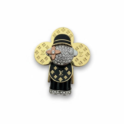 Louis Vuitton Vivienne Monogram Crystal Pendant ✨🖤 | Gold & Black Collector Edition