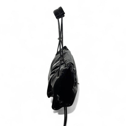 DIESEL Black Gloss Ruched Shoulder Bag 🖤✨ | Iconic Bow Detail & Silver Hardware