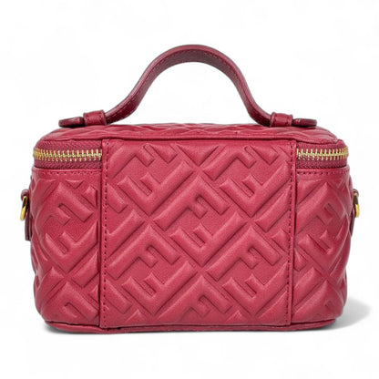 FENDI Red Nappa FF Vanity Box Bag ❤️✨ | Quilted Monogram & Gold Hardware