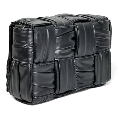 Bottega Veneta Black Padded Cassette Bag – High-Shine Intreccio Leather ✨🖤