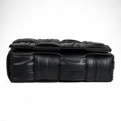 Bottega Veneta Black Padded Cassette Bag – High-Shine Intreccio Leather ✨🖤