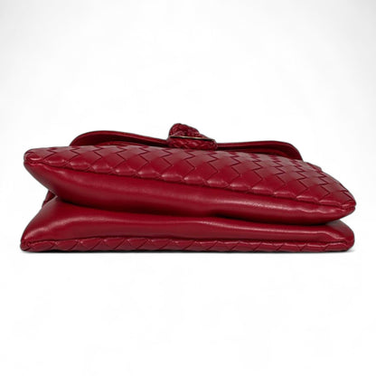 Bottega Veneta Inspired Red Intrecciato Knot Flap Bag – Luxury Woven Leather Shoulder Bag ❤️✨