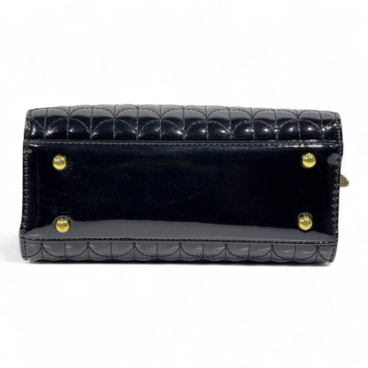 BVLGARI Patent Black Quilted Handbag with Gold Serpent Handles – Elite Luxury Statement 🖤✨
