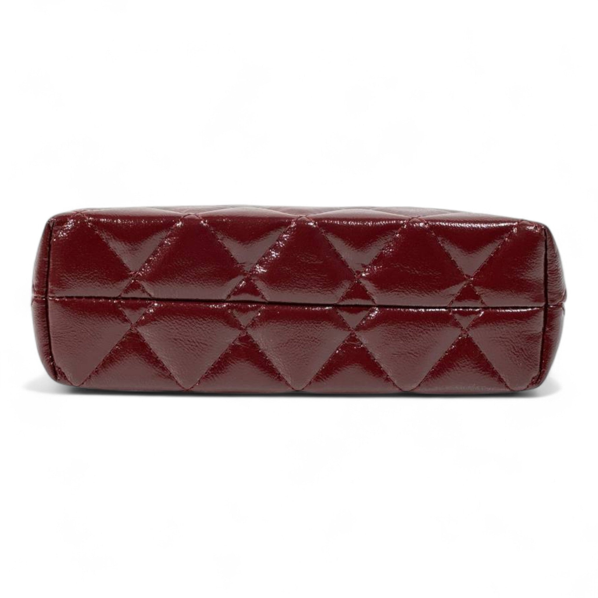 Chanel Burgundy Quilted Mini Top-Handle Bag – Glossy Classic Luxury Edition 🍷✨