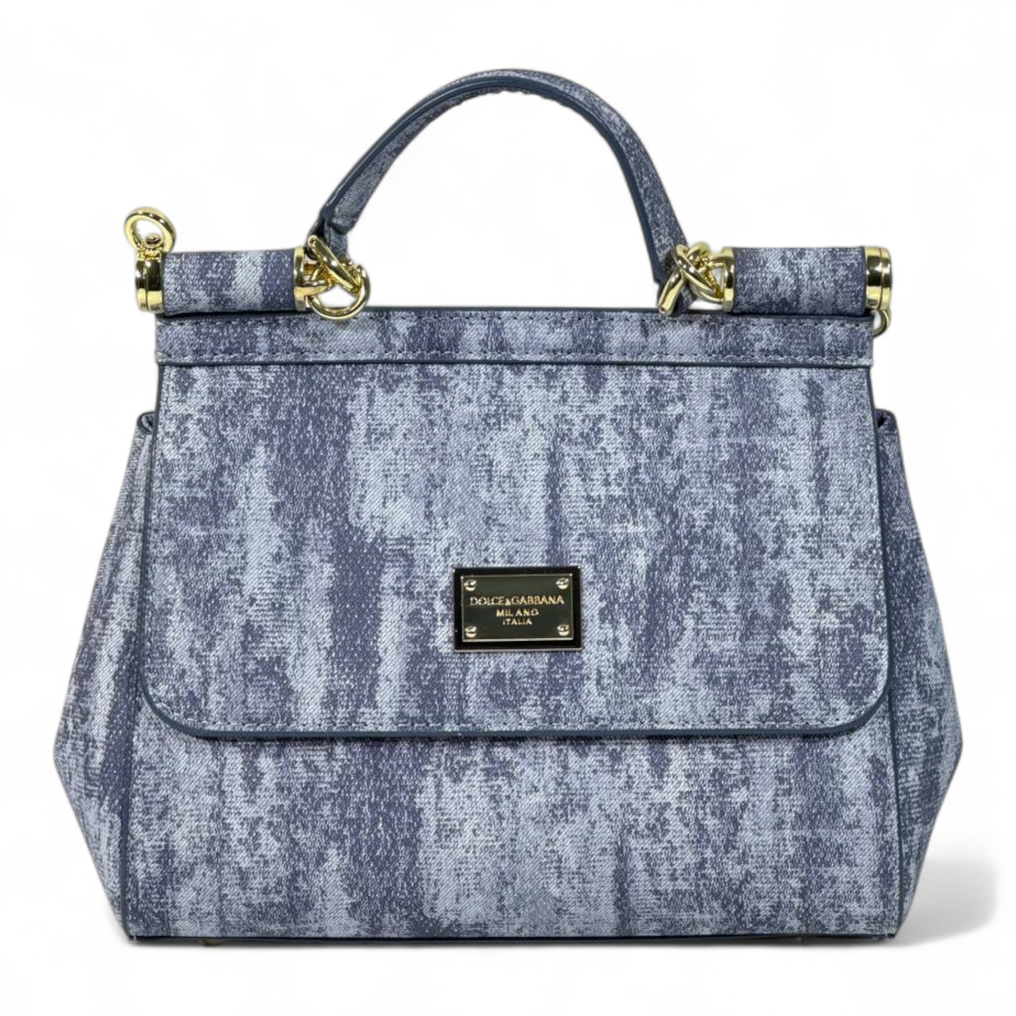 Dolce & Gabbana Denim-Texture Top Handle Bag 💙✨
