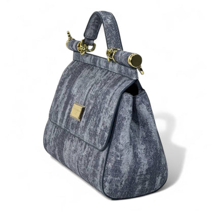 Dolce & Gabbana Denim-Texture Top Handle Bag 💙✨