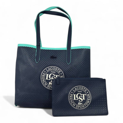 ✨ Lacoste Double-Face Reversible Sports Tote – Navy & Mint Edition ✨